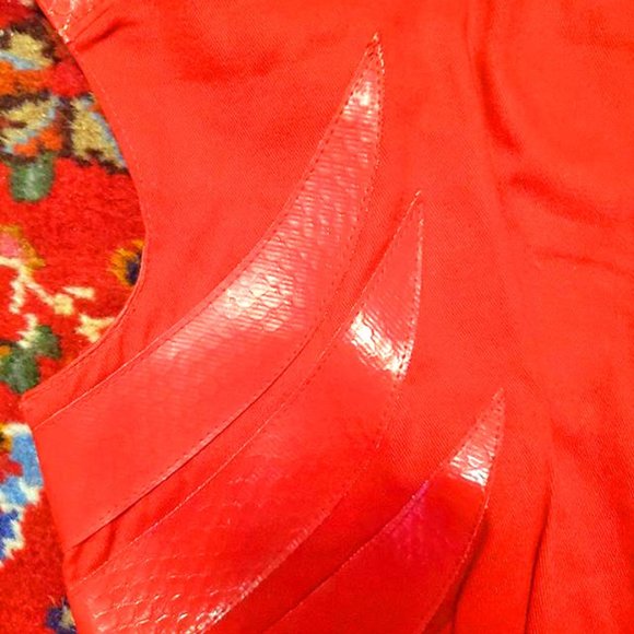 VTG 80s Young Edwardian Punk Faux Leather Dress - Picture 5 of 7